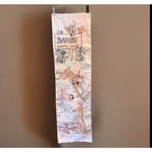 Vtg Disney Bambi  Needlecraft Finished Cross Stitch Growth Chart 36"